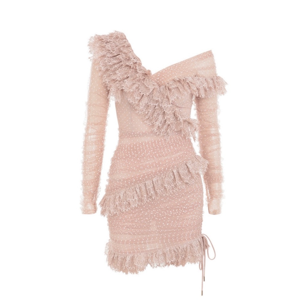 HOUSE OF CB | Sorrel Lace Frill Mini Dress